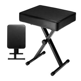 5 Core Keyboard Bench 3 Inch Padded Cushioned Piano Stool Height Adjustable Guitar Seat Heavy Duty Folding Portable Musician Chair W Nonslip Rubber Fe