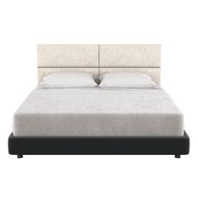 Jaxx Panelist Modern Padded Headboard â€“ Set of 4 Wall Mounted Panels (Each 11.25" x 30") - Queen, Dune Beige Microvelvet