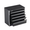 Tool Box 8.6-inch Portable Metal Tool Box with 5 Drawers Tool Organizer Black