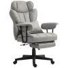 HOMCOM Big & Tall Office Chair, Up to 396lbs, Ergonomic Reclining Office Chair with High Back, Footrest & Lumbar Support, Gray