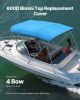 4 Bow Boat Bimini Tops 96"Lx(97"-103")W Awning Top Replacement Pacific Blue
