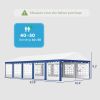 Outsunny 16.5' x 33' Large Party Tent, Heavy Duty Outdoor Canopy Tent with Removable Sidewalls, 10 Windows, Blue