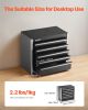 Tool Box 8.6-inch Portable Metal Tool Box with 5 Drawers Tool Organizer Black