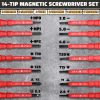 Insulated Screwdriver Set 14 Tips 3 Crosshead 3 Slotted 4 Six Point 2 Square 2 Hexagonal Magnetic Screwdriver Set with 500 V Rated Insulation and Magn