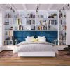Jaxx Panelist Modern Padded Headboard â€“ Set of 4 Wall Mounted Panels (Each 11.25" x 38") - King, Havana Brown Microvelvet
