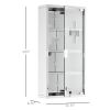 HOMCOM Lockable Medicine Cabinet 12"x24", 4 Tier, Stainless Steel, Bathroom Wall Box with Shelves