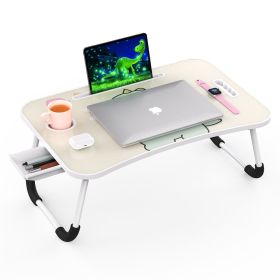 Foldable Laptop Table Portable Lap Desk Bed Table Tray Laptop Stand with Cup Holder & Tablet Slot & Lifting Handle for Working Writing Drawing & Eatin (Color: dinosaur)