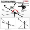 5 Core Mic Stand Floor Height Adjustable Tripod Microphone Stands w Extending Telescoping Boom Arm - MS DBL