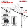 5 Core Mic Stand Floor Height Adjustable Tripod Microphone Stands w Extending Telescoping Boom Arm - MS DBL