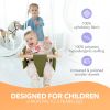 Canvas Baby Swing Wooden Hanging Swing Seat Chair with Safety Belt Durable Baby Swing Chair Outdoor and Indoor Swing for Kids Mounting Hardware Includ