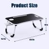 Foldable Laptop Table Portable Lap Desk Bed Table Tray Laptop Stand with Cup Holder & Tablet Slot & Lifting Handle for Working Writing Drawing & Eatin